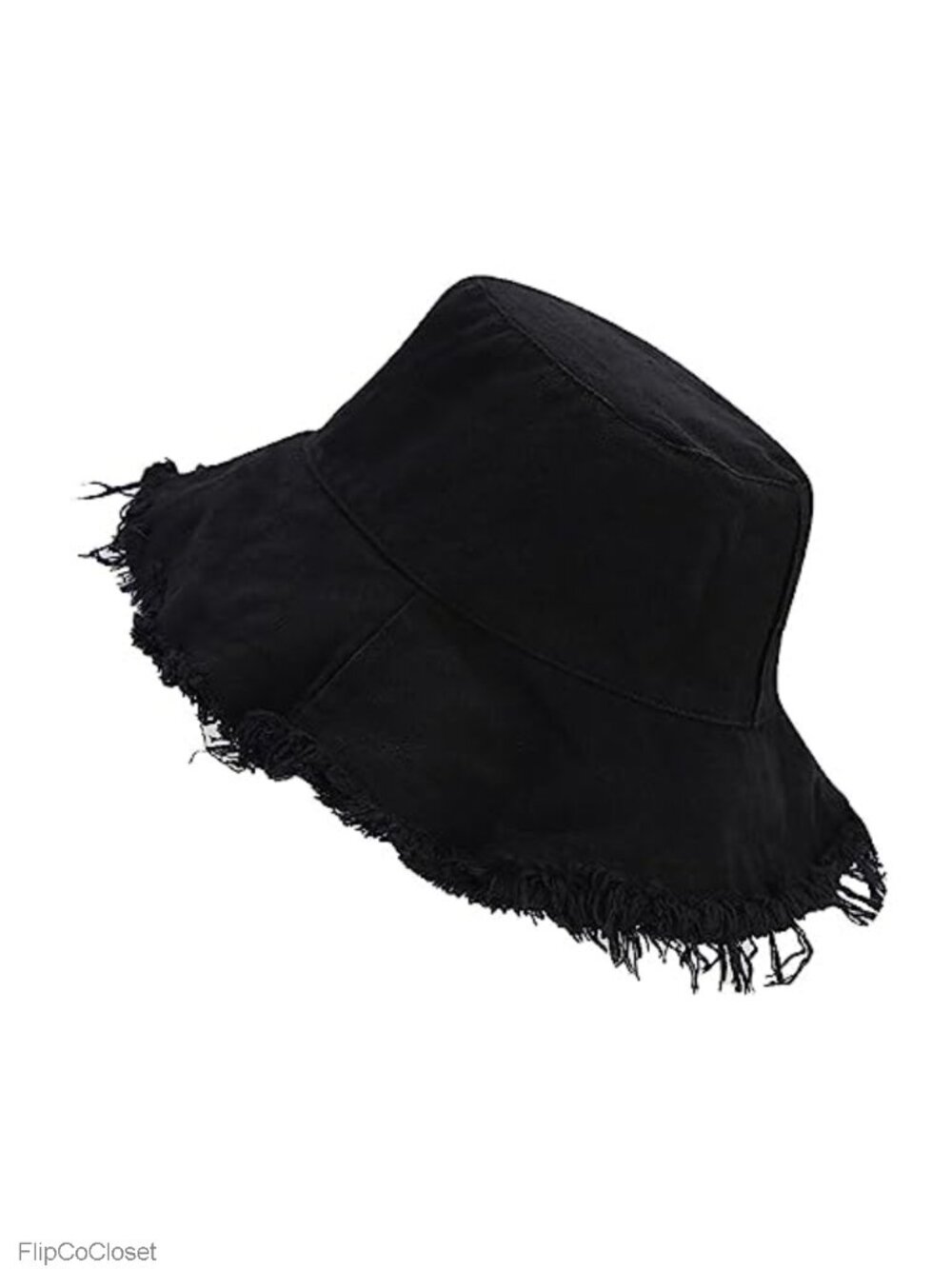 Frayed Washed Cotton Bucket Hat Unisex Wide Brim Sun Beach Boonie Cap
